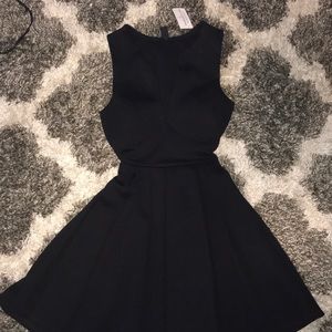 Black v neck skater dress